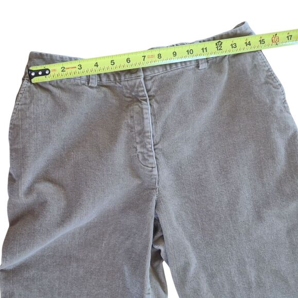 LL Bean Curvy Fit Corduroy Pants 10 TALL Flat Front Stretchy Back Soft Tan 10T - Picture 4 of 15